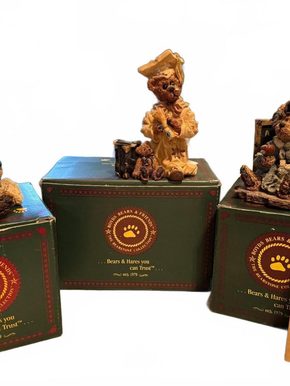 Boyds Bears & Friends Figurine Set - Teacher, Graduate, and Storytime Bears